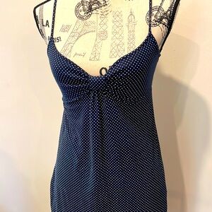 CUTE NAVY AND WHITE POLKADOT DRESS